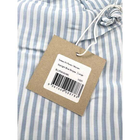 Ettitude Bamboo Sateen Pajama Pants Starlight Blue Stripes Sz L NEW - Picture 8 of 8
